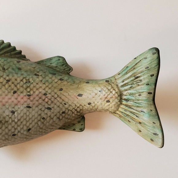 Vtg Hand Painted Japanese Sea Bass, Suzuki Ceramic Fish Tabletop/ Wall F… - Picture 6 of 13